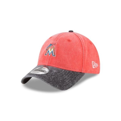 Sapca New Era Miami Marlins MLB Rugged Canvas 9TWENTY Adjustable - Negrii